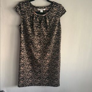 Aa Studio Black and Cream Patterned Mini Dress